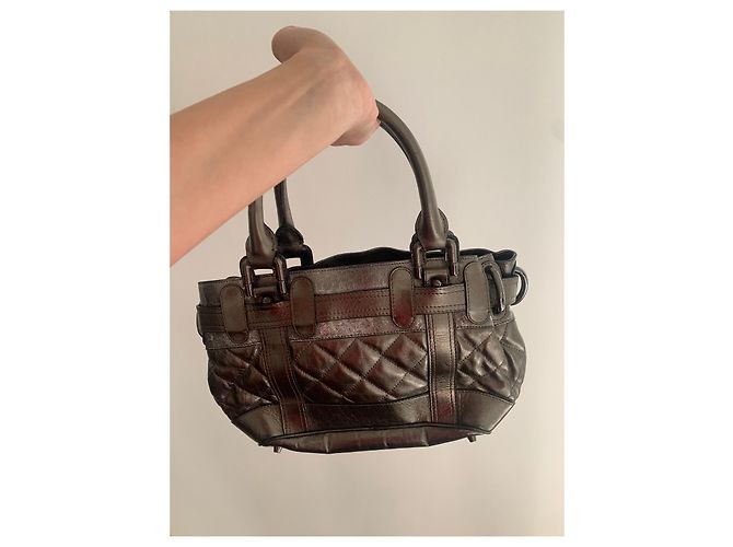 Brook Burberry Lederhandtasche Grau - Ansicht 2