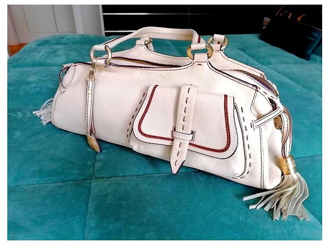 Premier Flirt Borsa a mano Lancel 1er Flirt Wand in pelle color crema - vista 3