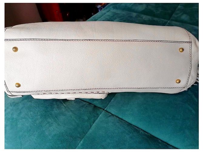 Premier Flirt Borsa a mano Lancel 1er Flirt Wand in pelle color crema - vista 7
