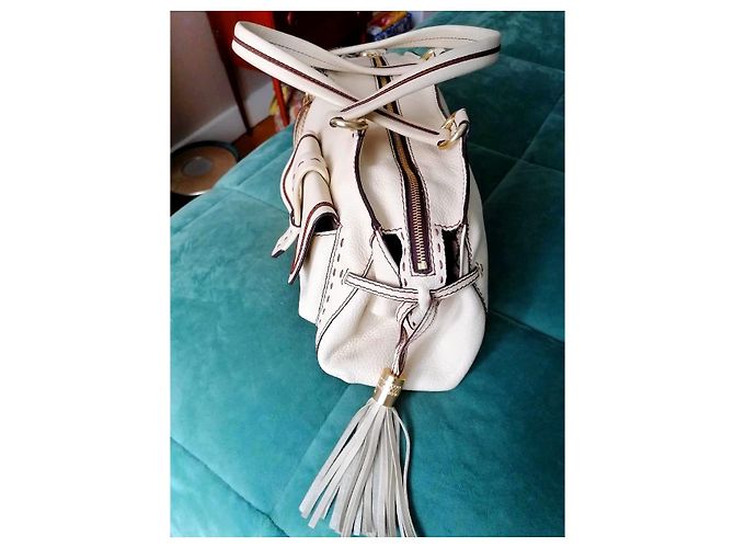 Premier Flirt Borsa a mano Lancel 1er Flirt Wand in pelle color crema - vista 9