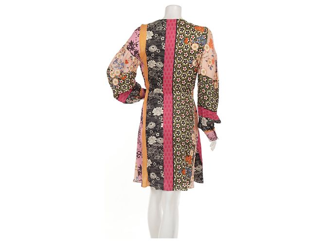 Pinko Mehrfarbiges Viscose Kleid Größe 42 Mehrfarben - Ansicht 2