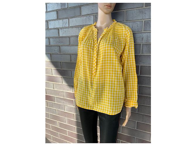 Camicia popover J.Crew con volant gialla in cotone S Giallo - vista 2