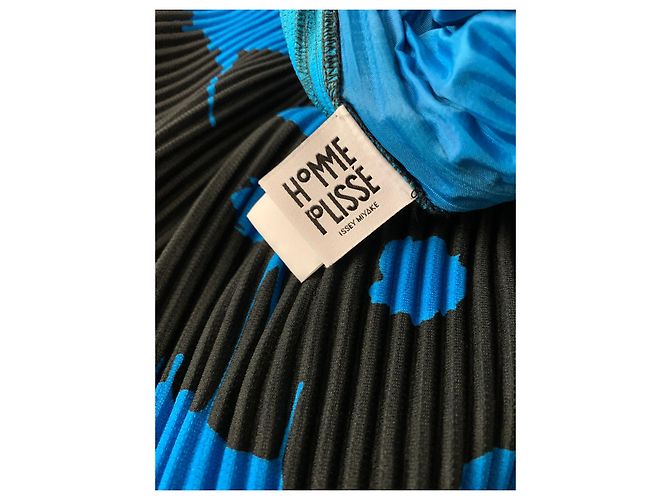 Issey Miyake Pantaloni Homme Plissé neri e blu - vista 4