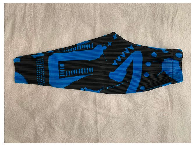 Issey Miyake Pantaloni Homme Plissé neri e blu - vista 9
