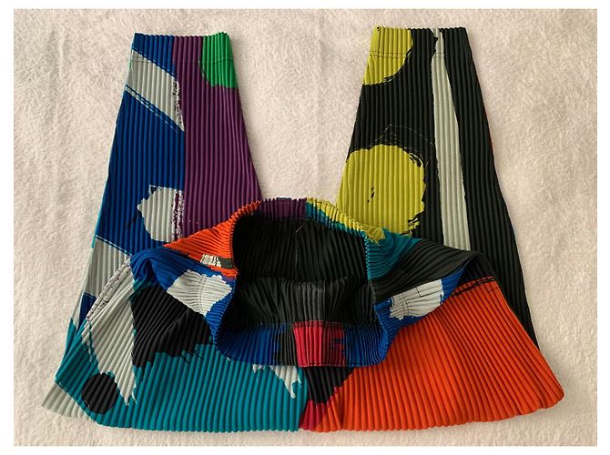 Issey Miyake Pantaloni multicolor Homme Plissé - vista 4