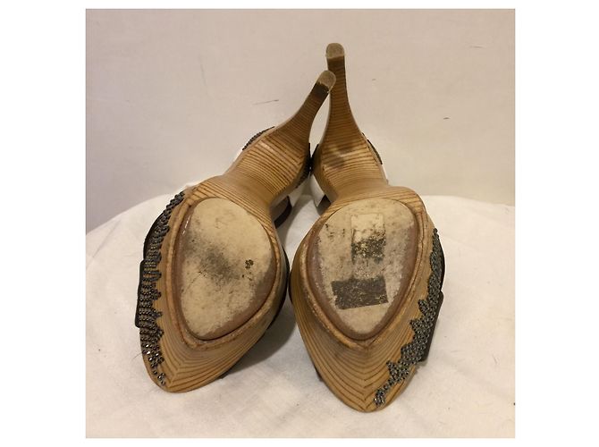 Giuseppe Zanotti Sandali Zanotti con cinturini alla caviglia e dettagli dorati Nero Bianco D'oro - vista 5