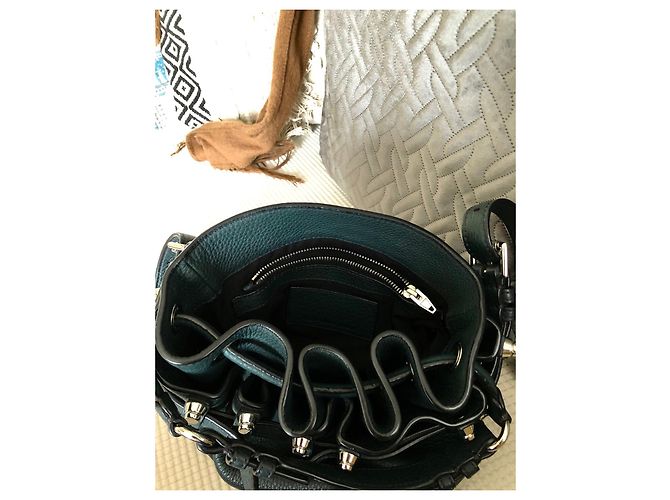 Borsa a mano Alexander Wang Diego in pelle verde scuro - vista 7