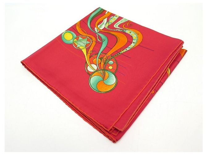 Hermès HERMES SCIARPA LA DANZA DELLA PIAZZA DEL COSMOS 90 PAUWELLS SETA SCIARPA IN SETA ROSSA Rosso - vista 10
