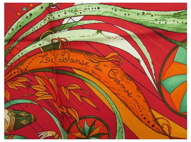 Hermès HERMES SCIARPA LA DANZA DELLA PIAZZA DEL COSMOS 90 PAUWELLS SETA SCIARPA IN SETA ROSSA Rosso - vista 3