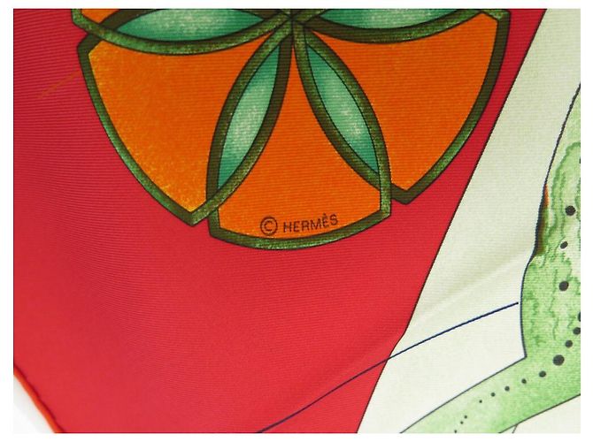 Hermès HERMES SCIARPA LA DANZA DELLA PIAZZA DEL COSMOS 90 PAUWELLS SETA SCIARPA IN SETA ROSSA Rosso - vista 5