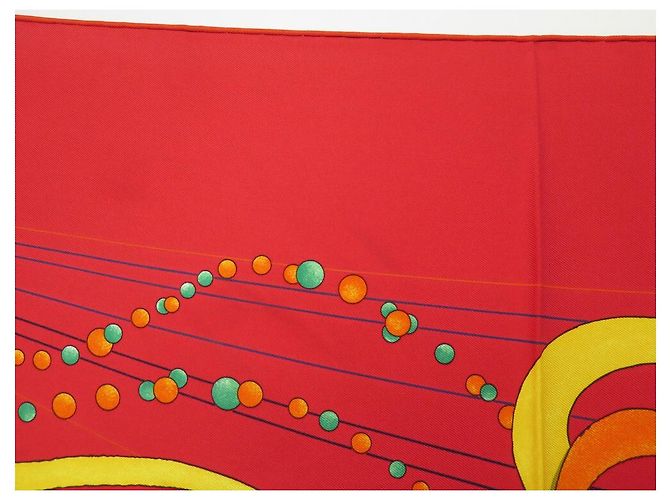 Hermès HERMES SCIARPA LA DANZA DELLA PIAZZA DEL COSMOS 90 PAUWELLS SETA SCIARPA IN SETA ROSSA Rosso - vista 9