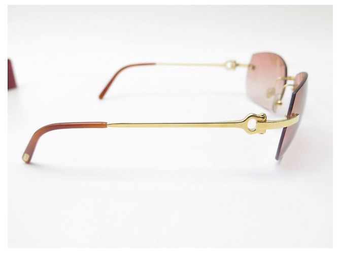 OCCHIALI DA SOLE CARTIER IN METALLO ORO + ASTUCCIO PER OCCHIALI DA SOLE - vista 2