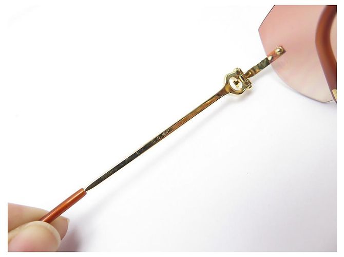 OCCHIALI DA SOLE CARTIER IN METALLO ORO + ASTUCCIO PER OCCHIALI DA SOLE - vista 4