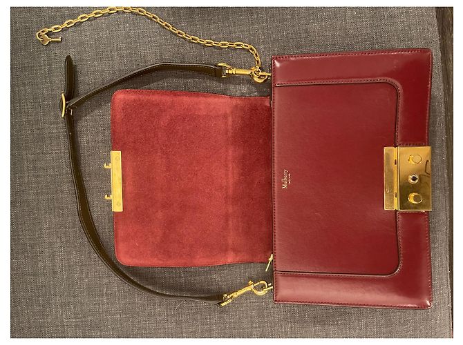 Mulberry Pembroke Handtasche aus rotem Lammleder und Python - Ansicht 3