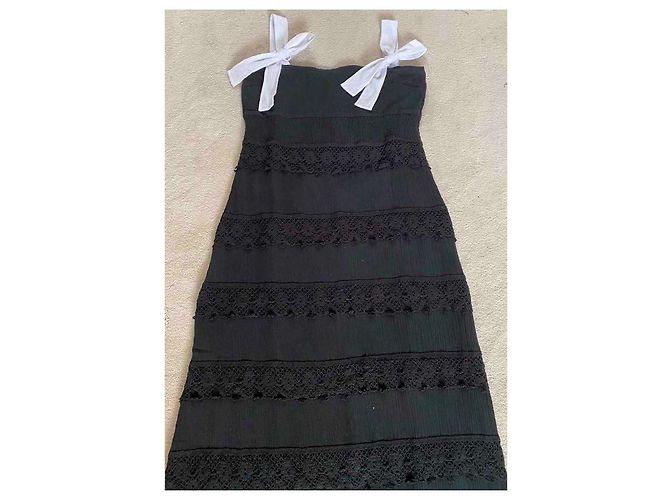 Autre Marque Etoile Coral Sophia Maxikleid aus schwarzer Baumwolle - Ansicht 10