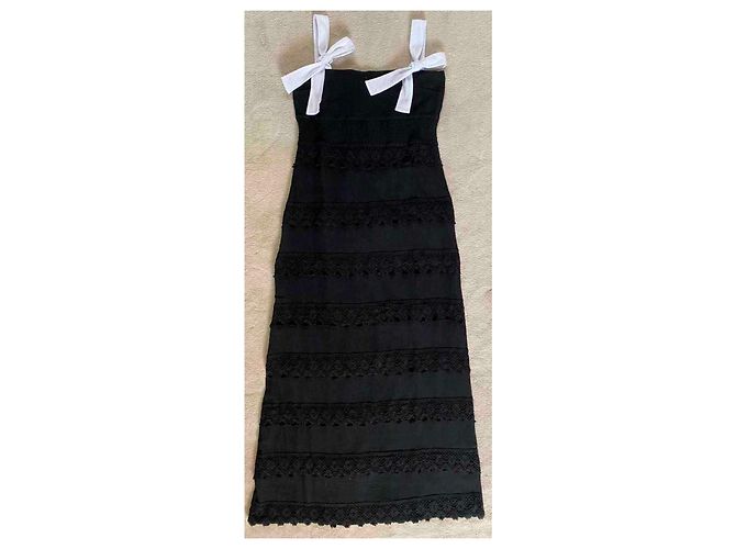 Autre Marque Etoile Coral Sophia Maxikleid aus schwarzer Baumwolle - Ansicht 3