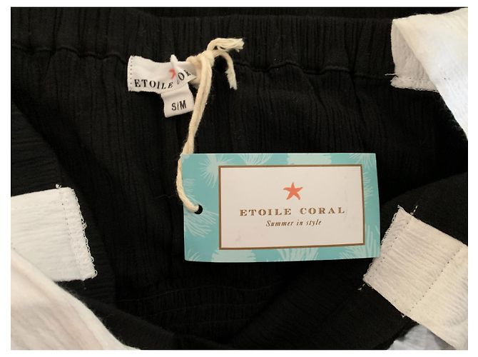 Autre Marque Etoile Coral Sophia Maxikleid aus schwarzer Baumwolle - Ansicht 7