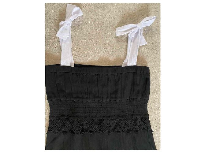 Autre Marque Etoile Coral Sophia Maxikleid aus schwarzer Baumwolle - Ansicht 9
