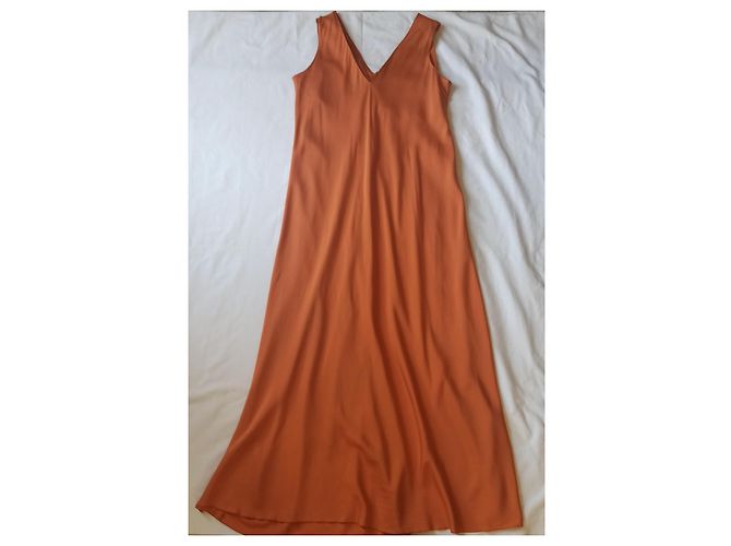 Vestido largo naranja de lyocell Gerard Darel - vista 2