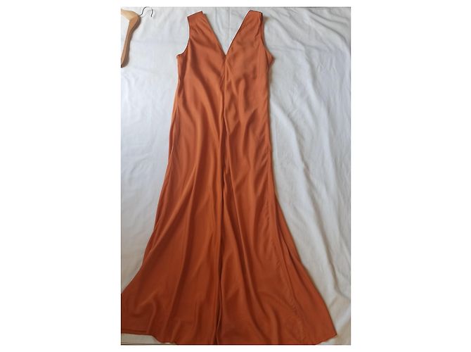 Vestido largo naranja de lyocell Gerard Darel - vista 3