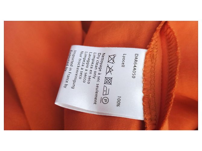 Vestido largo naranja de lyocell Gerard Darel - vista 4