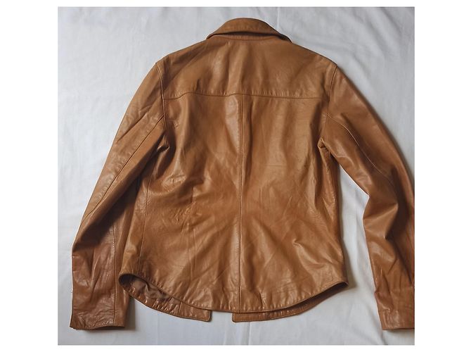 Massimo Dutti Lederjacke Camel Größe 42 - Ansicht 2