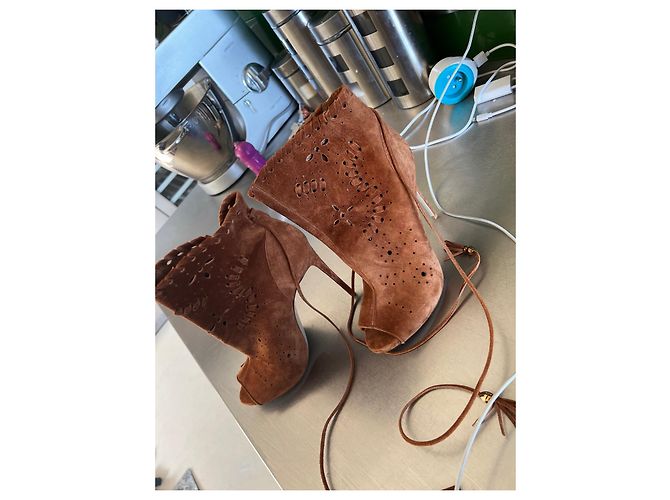 Le Silla Botines De Silla Ante Marrón Marrón claro - vista 3