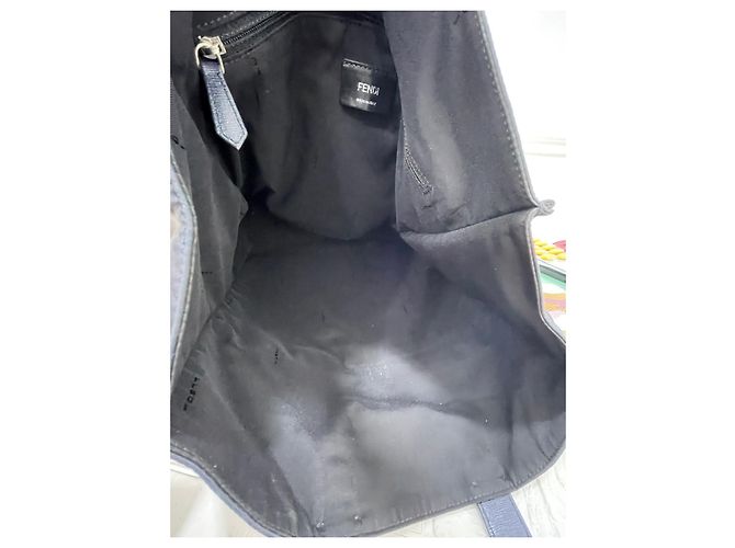 Borsa tote Fendi Monster Eye blu in tela - vista 6