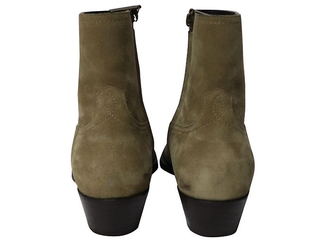 Bottines Saint Laurent Lukas en Daim Gris - vue 4