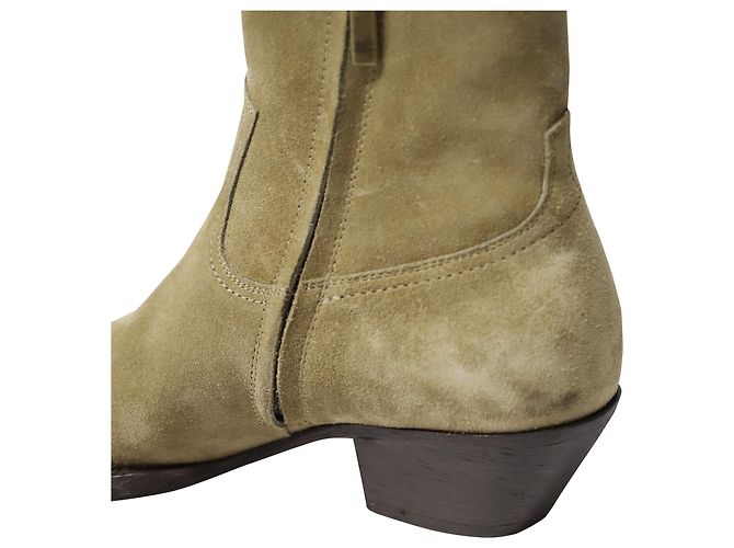 Bottines Saint Laurent Lukas en Daim Gris - vue 7