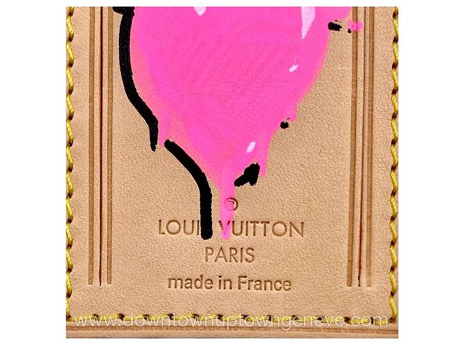Louis Vuitton-Gepäckanhänger mit rosa Herzen Gelb - Ansicht 6