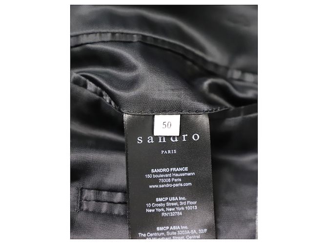 Sandro Single Breasted Blazer in Grey Wool - view 5