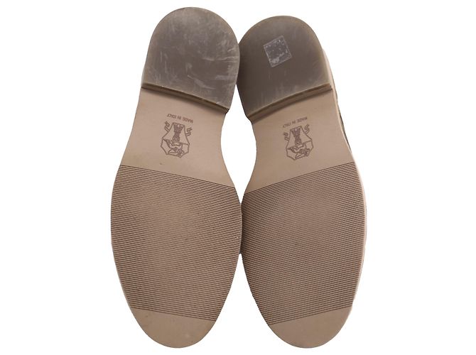 Brunello Cucinelli Scarpe Stringate Cap-Toe in camoscio verde oliva - vista 4