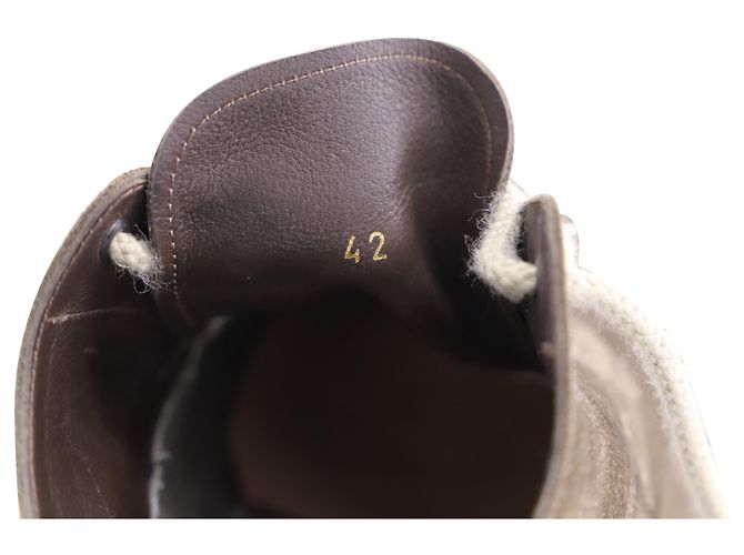 Brunello Cucinelli Scarpe Stringate Cap-Toe in camoscio verde oliva - vista 6