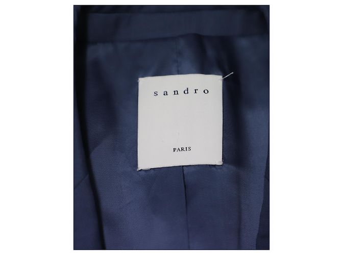 Sandro Classico Super 110 Giacca Da Abito In Lana Blu - vista 4