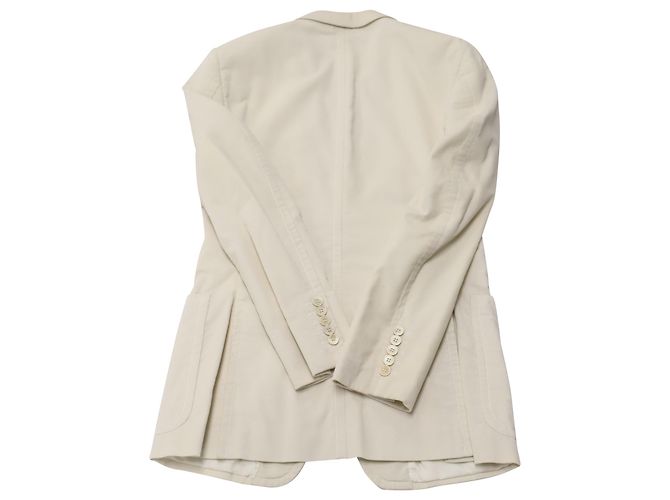 Blazer Gucci in velluto a coste in cotone avorio Bianco Crudo - vista 2