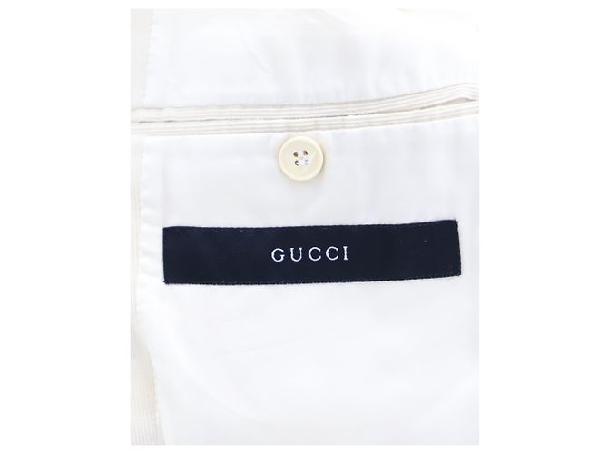 Blazer Gucci in velluto a coste in cotone avorio Bianco Crudo - vista 3