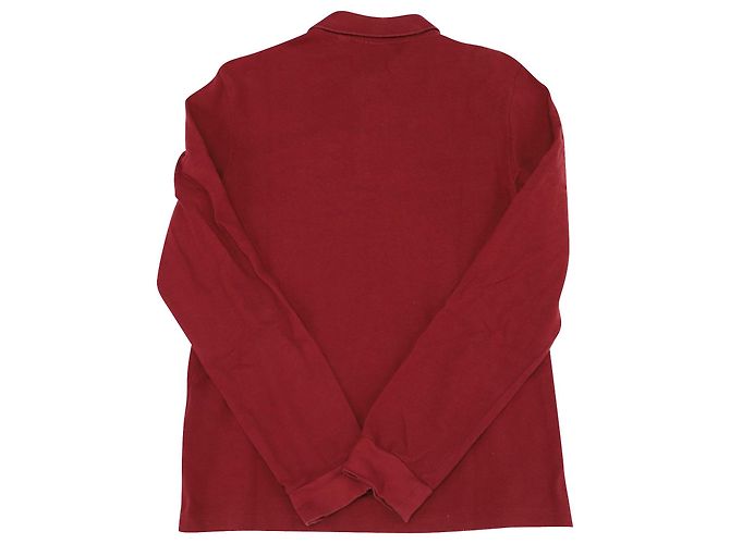 Lacoste manica lunga Classic Fit L.12.12 Polo in cotone rosso - vista 2