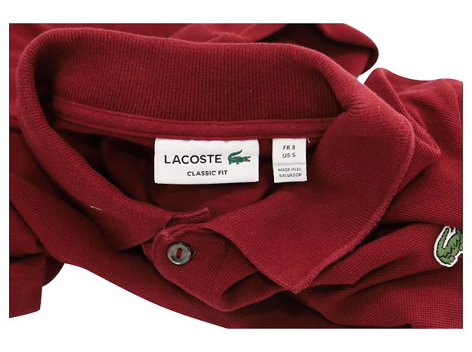 Lacoste manica lunga Classic Fit L.12.12 Polo in cotone rosso - vista 3