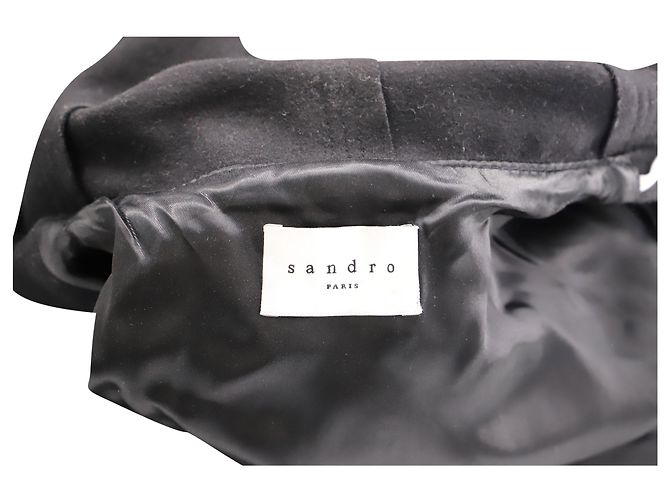 Sandro Procession Parka aus schwarzer Wolle - Ansicht 4