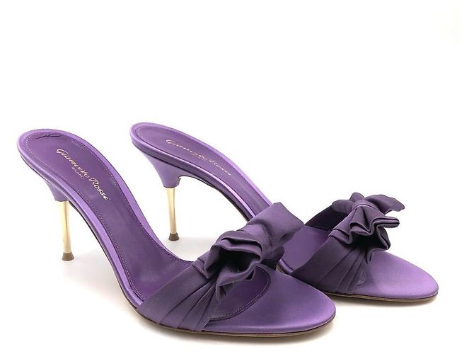 Mules Gianvito Rossi in raso viola - vista 2