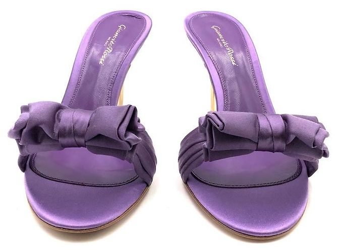 Mules Gianvito Rossi in raso viola - vista 3