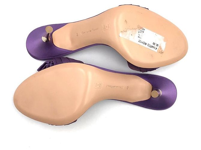 Mules Gianvito Rossi in raso viola - vista 5