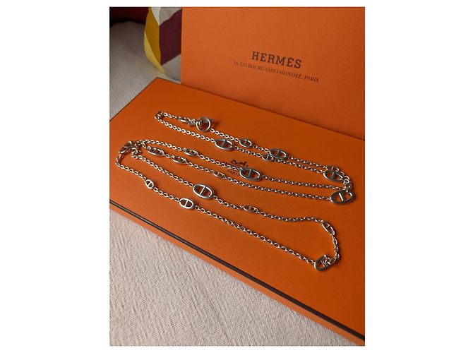 Hermès Farandole 160 cm Collana lunga in argento sterling Silver hardware - vista 11
