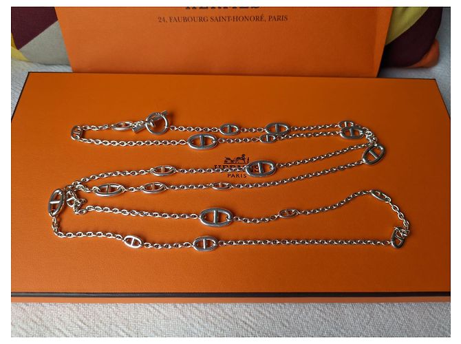 Hermès Farandole 160 cm Collana lunga in argento sterling Silver hardware - vista 12