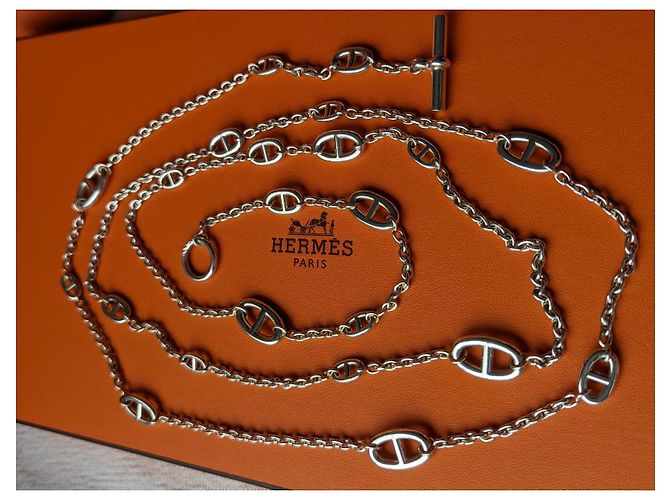 Hermès Farandole 160 cm Collana lunga in argento sterling Silver hardware - vista 3