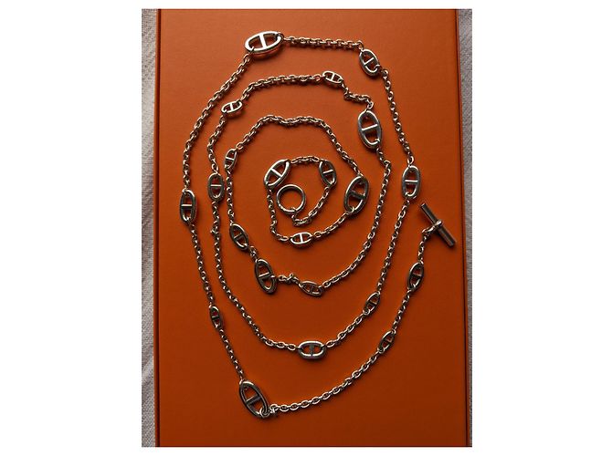 Hermès Farandole 160 cm Collana lunga in argento sterling Silver hardware - vista 4