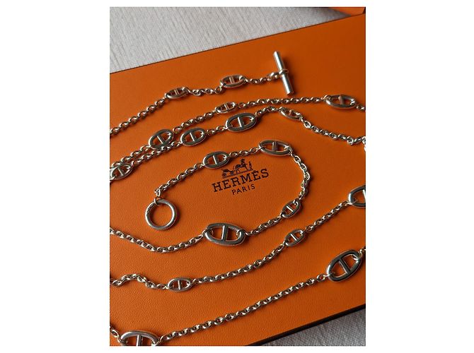 Hermès Farandole 160 cm Collana lunga in argento sterling Silver hardware - vista 5