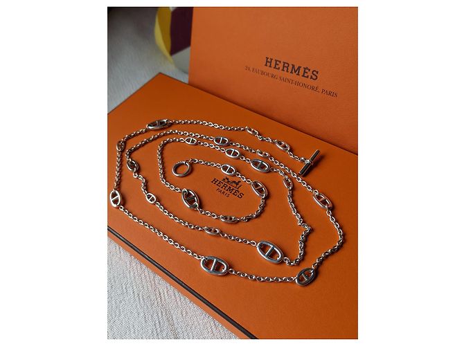 Hermès Farandole 160 cm Collana lunga in argento sterling Silver hardware - vista 6