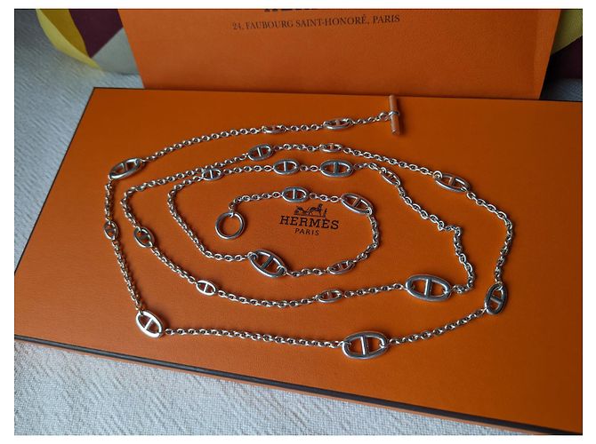 Hermès Farandole 160 cm Collana lunga in argento sterling Silver hardware - vista 9